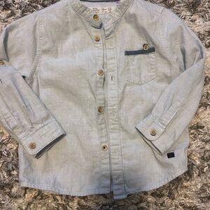 Zara Kids Light Gray Button-Down Shirt